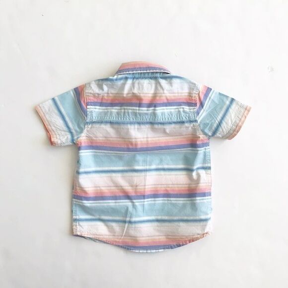 Oshkosh pastel stripe button down shirt EUC 2T - Picture 4 of 4